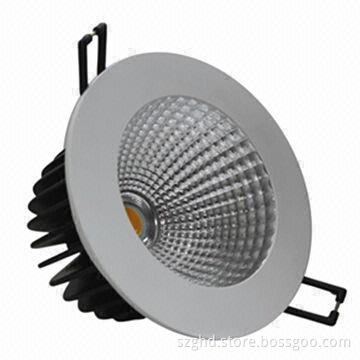 LED Cree COB Downlight, Power is 10W, Materials are Aluminum + Glass, Lumen is >650lm